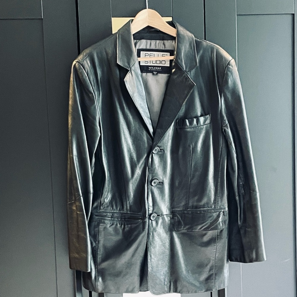 Wilson’s Pelle Studio Mens Vintage Leather Blazer - Size S